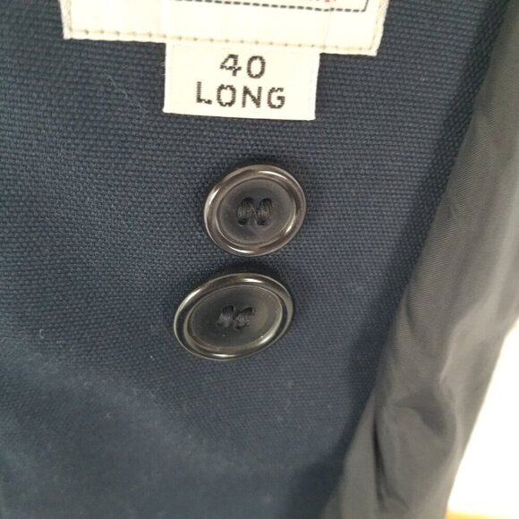 Men's London Fog Trench Coat Size 40 Long Navy Blue - Picture 8 of 10